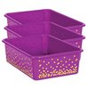 Teacher Created Resources Storage Bin, Plastic, Purple/Gold, 3 PK TCR20899